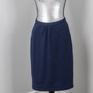 NWOT Navy cotton knit skirt with pockets - sz 8